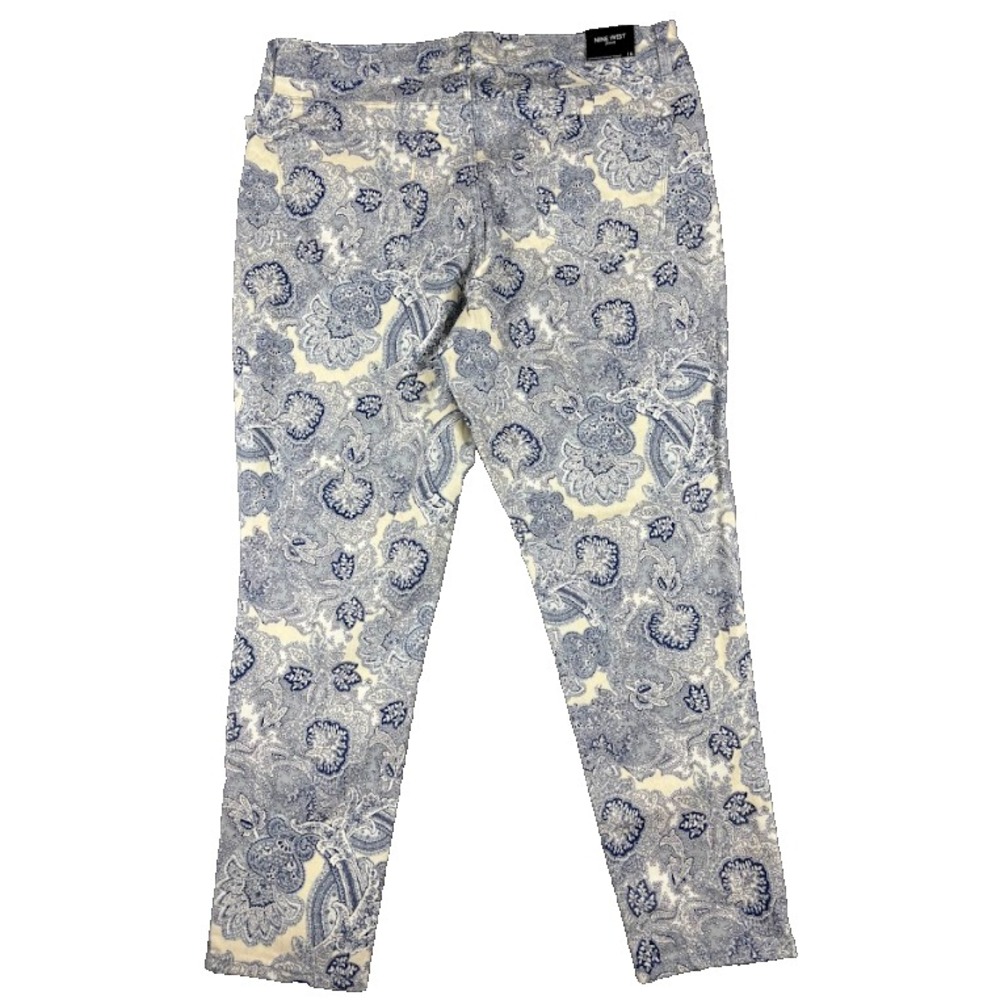 Nine West Gramercy Skinny Ankle Jeans Paisley Blue NWT Women's 16 Stretch Denim - Picture 3 of 8
